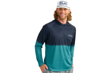 Image of HUK Performance Fishing Pursuit Graphic Hoodie - Mens, Storm Blue, Extra Large, H1200632-394-XL