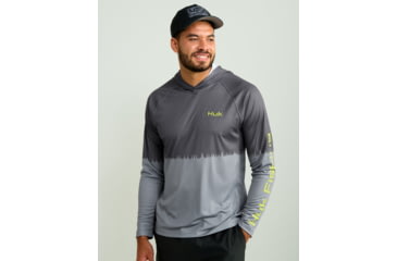 Image of HUK Performance Fishing Pursuit Graphic Hoodie - Mens, Volcanic Ash, 3XL, H1200632-013-XXXL