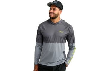 Image of HUK Performance Fishing Pursuit Graphic Hoodie - Mens, Volcanic Ash, 3XL, H1200632-013-XXXL