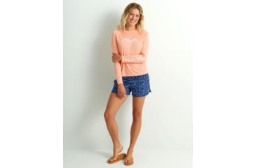 Image of HUK Performance Fishing Pursuit Heather Crew LS - Womens, Pch Nectar Hthr, Medium, H6120125-827-M