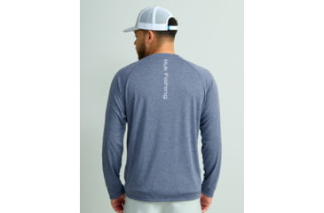 Image of HUK Performance Fishing Pursuit Heather Long Sleeve Shirt - Mens, Nvl Aca Hthr, Large, H1200485-464-L