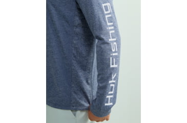 Image of HUK Performance Fishing Pursuit Heather Long Sleeve Shirt - Mens, Nvl Aca Hthr, Large, H1200485-464-L