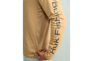 Image of HUK Performance Fishing Pursuit Heather Long Sleeve Shirt - Mens, Sand Piper Hthr, Large, H1200485-219-L