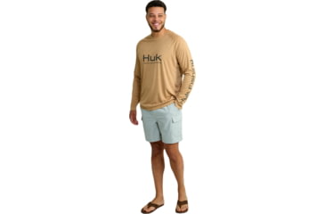 Image of HUK Performance Fishing Pursuit Heather Long Sleeve Shirt - Mens, Sand Piper Hthr, Large, H1200485-219-L