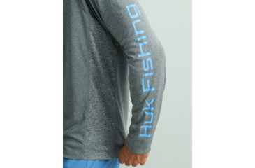 Image of HUK Performance Fishing Pursuit Hoodie Heather - Mens, Heather Black, Medium, H1200486-003-M