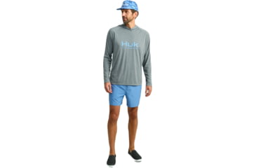 Image of HUK Performance Fishing Pursuit Hoodie Heather - Mens, Heather Black, Medium, H1200486-003-M