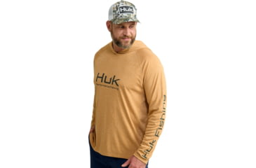 Image of HUK Performance Fishing Pursuit Hoodie Heather - Mens, Sand Piper Hthr, 2XL, H1200486-219-XXL
