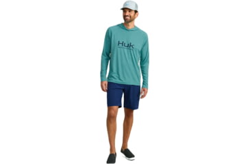 Image of HUK Performance Fishing Pursuit Hoodie Heather - Mens, Storm Blue Hthr, Medium, H1200486-540-M