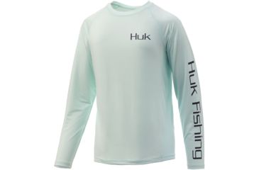 Image of HUK Performance Fishing Pursuit Mahi Badge Long Sleeve Tee - Youth, Seafoam, Small, H7120019-350-YS