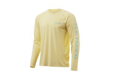 Image of HUK Performance Fishing Pursuit Mullet Run Long Sleeve Graphic T-Shirt - Mens, French Vanilla, Medium, H1200207-740-M