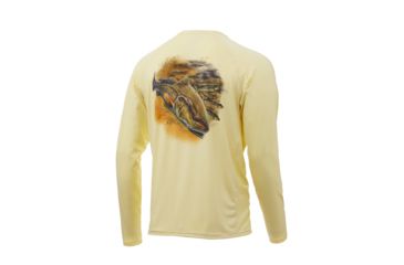 Image of HUK Performance Fishing Pursuit Mullet Run Long Sleeve Graphic T-Shirt - Mens, French Vanilla, Medium, H1200207-740-M