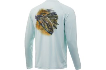 Image of HUK Performance Fishing Pursuit Mullet Run Long Sleeve Graphic T-Shirt - Mens, Seafoam, 3XL, H1200207-350-XXXL