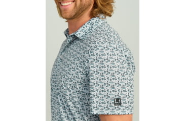 Image of HUK Performance Fishing Pursuit Printed Polo - Mens, Harbor Mist, Small, H1200634-034-S