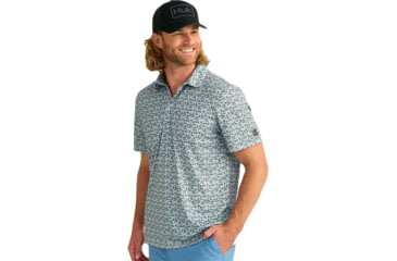 Image of HUK Performance Fishing Pursuit Printed Polo - Mens, Harbor Mist, Small, H1200634-034-S