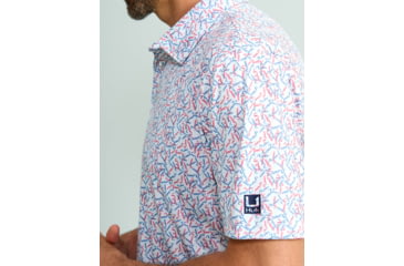 Image of HUK Performance Fishing Pursuit Printed Polo - Mens, Scarlet Blaze, 2XL, H1200634-621-XXL