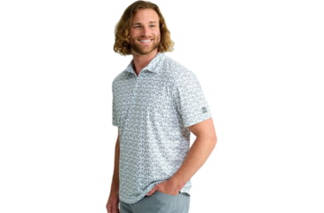 Image of HUK Performance Fishing Pursuit Printed Polo - Mens, White, Extra Large, H1200634-100-XL