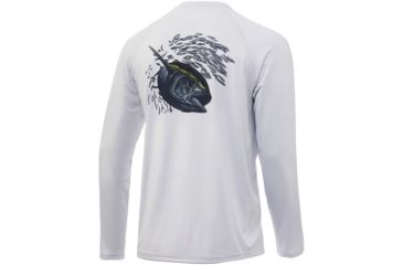 Image of HUK Performance Fishing Pursuit Target Rich Long Sleeve Graphic T-Shirt - Mens, Glacier, Extra Large, H1200203-051-XL