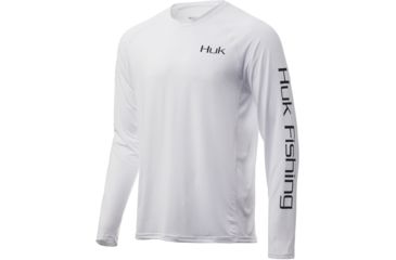 Image of HUK Performance Fishing Pursuit Target Rich Long Sleeve Graphic T-Shirt - Mens, White, Medium, H1200203-100-M