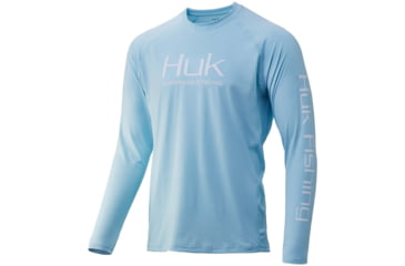 Image of HUK Performance Fishing Pursuit Vented Long Sleeve - Mens, Ice Blue, Extra Large, H1200150-450-XL