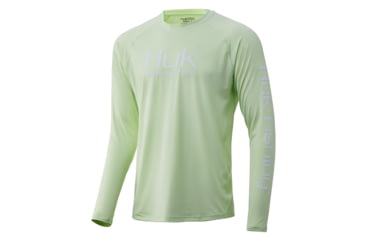 Image of HUK Performance Fishing Pursuit Vented Long Sleeve - Mens, Key Lime, Large, H1200150-336-L