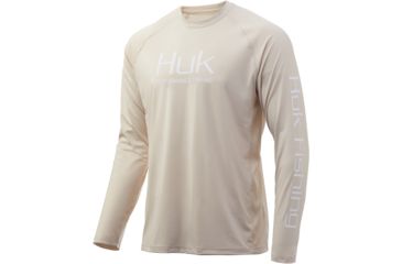 Image of HUK Performance Fishing Pursuit Vented Long Sleeve Tee - Mens, Bone, 2XL, H1200150-102-XXL