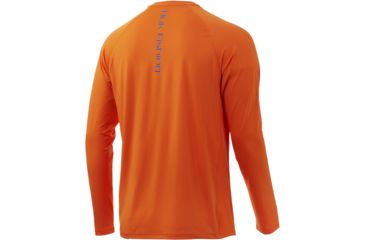 Image of HUK Performance Fishing Pursuit Vented Long Sleeve Tee - Mens, Orange Tiger, Small, H1200150-821-S