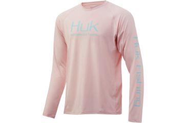 Image of HUK Performance Fishing Pursuit Vented Long Sleeve Tee - Mens, Seashell Pink, 2XL, H1200150-682-XXL
