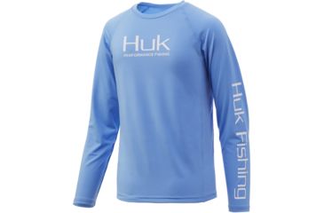 Image of HUK Performance Fishing Pursuit Vented Long Sleeve Tee - Youth, Carolina Blue, Medium, H7120016-420-YM