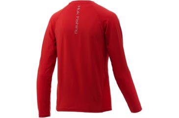Image of HUK Performance Fishing Pursuit Vented Long Sleeve Tee - Youth, Red, Small, H7120016-600-YS