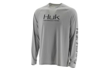 Image of HUK Performance Fishing Pursuit Vented LS Tops, Long Sleeve - Mens, Grey, Extra Large, H1200150-020-XL