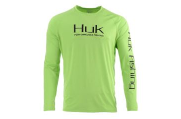 Image of HUK Performance Fishing Pursuit Vented LS Tops, Long Sleeve - Mens, Lime Aid, Large, H1200150-330-L