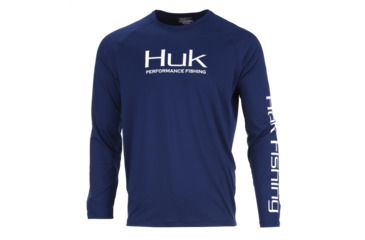 Image of HUK Performance Fishing Pursuit Vented LS Tops, Long Sleeve - Mens, Navy, Extra Large, H1200150-455-XL
