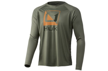 Image of HUK Performance Fishing Reflection Pursuit Long-Sleeve Shirt - Men's, 2XL, Moss, H1200462-316-XXL