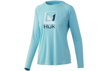 Image of HUK Performance Fishing Reflection Pursuit Long-Sleeve Shirt - Womens, Large, Blue Radiance, H6120114-444-L