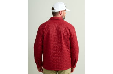 Image of HUK Performance Fishing Scale Shacket -Mens, Scarlet Blaze, Small, H4000152-621-S