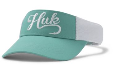 Image of HUK Performance Fishing Split Shot Visor Cap - Womens, Bright Teal, One Size, H6300013-442-1