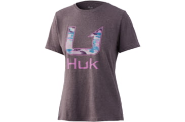Image of HUK Performance Fishing Style T-Shirt - Womens, Small, Blackberry Heather, H6100075-505-S