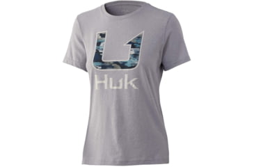 Image of HUK Performance Fishing Style T-Shirt - Womens, Medium, Grey Heather, H6100075-089-M
