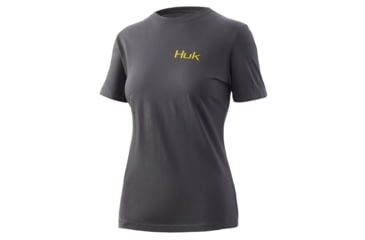 Image of HUK Performance Fishing Sun Hex Crew - Womens, Iron Heather, Small, H6100056-014-S