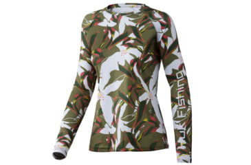 Image of HUK Performance Fishing Tall Leaves Pursuit Long-Sleeve Shirt - Women's, Medium, Moss, H6120111-316-M
