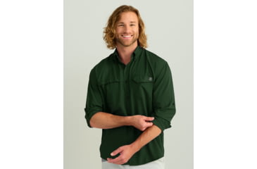 Image of HUK Performance Fishing Tide Point Long Sleeve Shirt - Mens, Cypress Landing, 2XL, H1500172-377-XXL