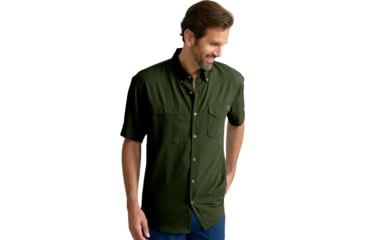 Image of HUK Performance Fishing Tide Point Short Sleeve Shirt - Mens, Cypress Landing, Extra Large, H1500171-377-XL