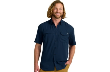 Image of HUK Performance Fishing Tide Point Short Sleeve Shirt - Mens, Naval Academy, Medium, H1500171-413-M