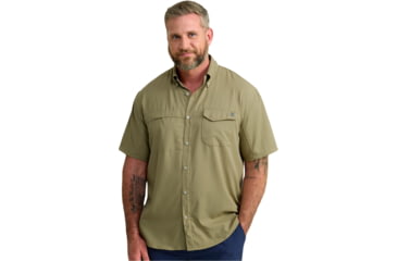 Image of HUK Performance Fishing Tide Point Short Sleeve Shirt - Mens, Overland Trek, Medium, H1500171-319-M