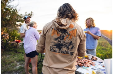 Image of HUK Performance Fishing Trout Wrangle Hoodie Tee - Mens, Marl, Extra Large, H1000581-201-XL