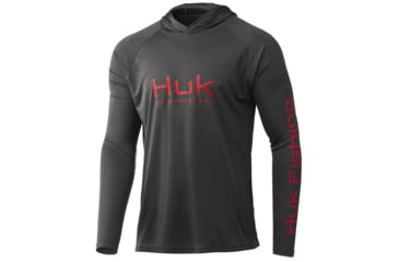 Image of HUK Performance Fishing Vented Pursuit Hoodie, Volcanic Ashf22, Large, H1200397-017-L