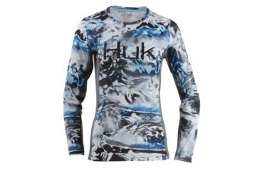Image of HUK Performance Fishing W Camo Icon LS Tops, Long Sleeve - Womens, Hydro Glacier, Extra Small, H6120021-098-XS