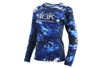 Image of HUK Performance Fishing W Camo Icon LS Tops, Long Sleeve - Womens, Hydro Reflex, Small, H6120021-468-S