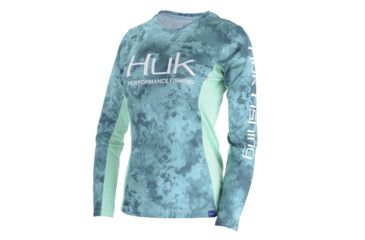 Image of HUK Performance Fishing W Camo Icon LS Tops, Long Sleeve - Womens, Shallows, Large, H6120021-365-L