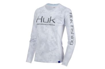 Image of HUK Performance Fishing W Camo Icon LS Tops, Long Sleeve - Womens, Sub Zero, Large, H6120021-185-L